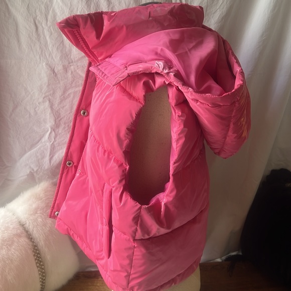Forever 21 Faux Pink Patent Leather Puffer Vest Sz Small - Picture 4 of 7
